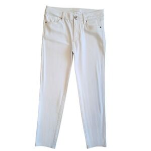 1822 Denim Womens White Skinny Jeans Mid Rise Ankle Slim Fit Pants Size 2P/26P
